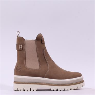 Rieker Platform Ankle Boot With Side Zip - Brown